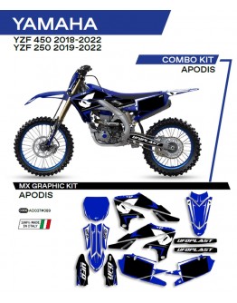 Kit grafic UFO YAMAHA YZF 250 '19-'22; YZF 450 '18-'22 APODIS culoare Albastru