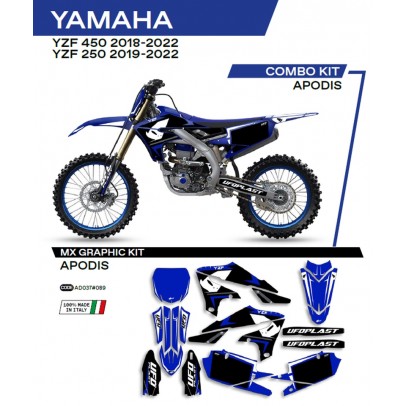 Kit grafic UFO YAMAHA YZF 250 '19-'22; YZF 450 '18-'22 APODIS culoare Albastru