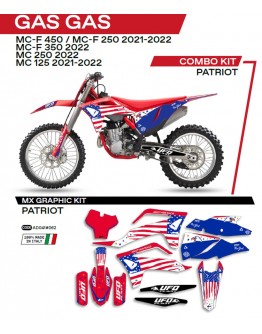 Kit grafic UFO GAS GAS MC 125 '21-'22; MC 250 '22; MCF 250/350/450 '21-'22 PATRIOT culoare Rosu