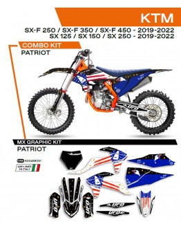 Kit grafic UFO KTM SX/SXF 125/150/250/350/450 '19-'22 PATRIOT culoare Negru