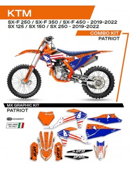 Kit grafic UFO KTM SX/SXF 125/150/250/350/450 '19-'22 PATRIOT culoare Portocaliu