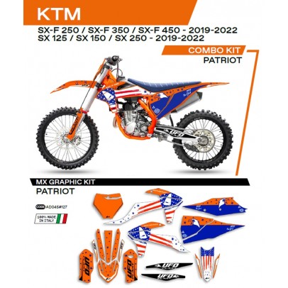 Kit grafic UFO KTM SX/SXF 125/150/250/350/450 '19-'22 PATRIOT culoare Portocaliu