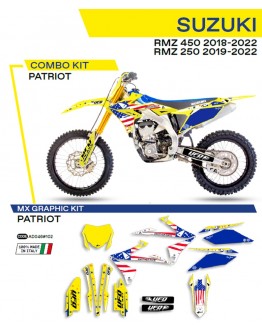 Kit grafic UFO SUZUKI RMZ 250 '19-'22; RMZ 450 '18-'22 PATRIOT culoare Galben