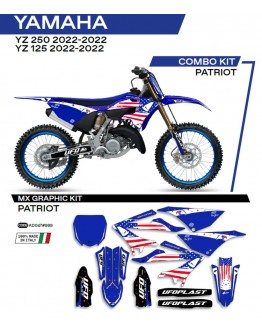 Kit grafic UFO YAMAHA YZ 125/250 '22 PATRIOT culoare OEM (Alb/Albastru)