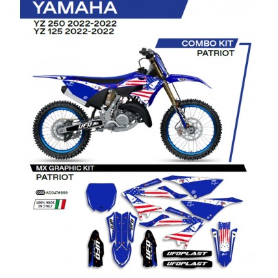 Kit grafic UFO YAMAHA YZ 125/250 '22 PATRIOT culoare OEM (Alb/Albastru)