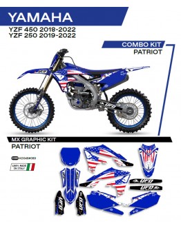 Kit grafic UFO YAMAHA YZF 250 '19-'22; YZF 450 '18-'22 PATRIOT culoare Albastru