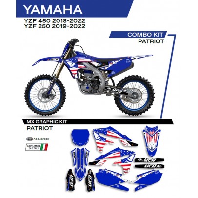 Kit grafic UFO YAMAHA YZF 250 '19-'22; YZF 450 '18-'22 PATRIOT culoare Albastru