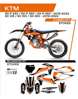 Kit grafic UFO KTM SX/SXF 125/150/250/350/450 '19-'22 STOKES culoare Negru