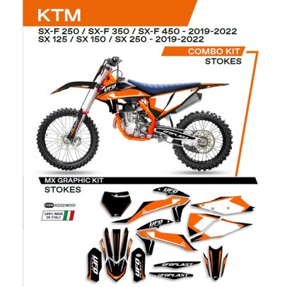 Kit grafic UFO KTM SX/SXF 125/150/250/350/450 '19-'22 STOKES culoare Negru