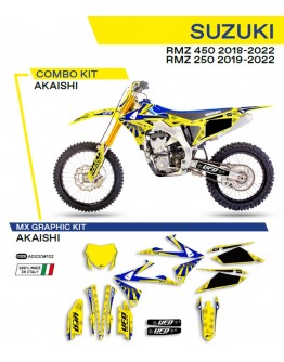 Kit grafic UFO SUZUKI RMZ 250 '19-'22; RMZ 450 '18-'22 AKAISHI culoare Galben