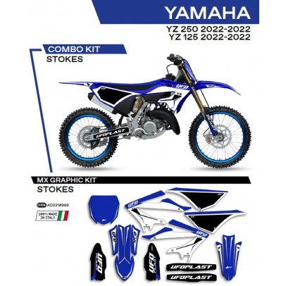 Kit grafic UFO YAMAHA YZ 125/250 '22 STOKES culoare OEM (Albastru/Negru/Alb)