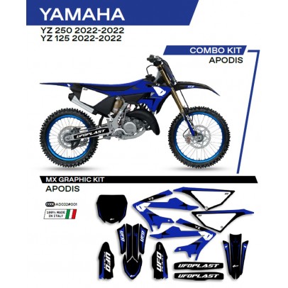 Kit grafic UFO YAMAHA YZ 125/250 '22 APODIS culoare Negru