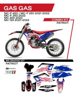 Kit grafic UFO GAS GAS MC 125 '21-'22; MC 250 '22; MCF 250/350/450 '21-'22 PATRIOT culoare Negru