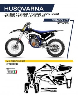 Kit grafic UFO HUSQVARNA TC 125/250 '19-'22; FC 250/350/450 '19-'22 STOKES culoare Negru