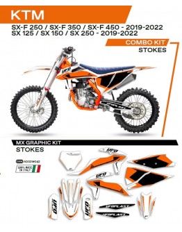 Kit grafic UFO KTM SX/SXF 125/150/250/350/450 '19-'22 STOKES culoare Alb