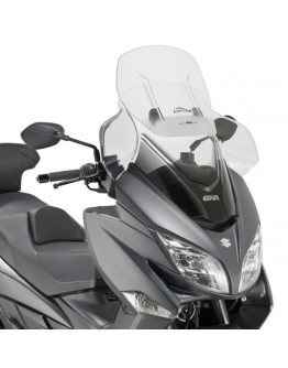 Parbriz moto KAPPA - SUZUKI BURGMAN 400 '17-'21, 75 X 67 CM Airflow reglabil Transparent