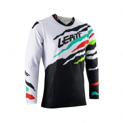 Tricou Leatt Moto 5.5 Ultraweld Jersey Tiger - Alb/Negru/Verde