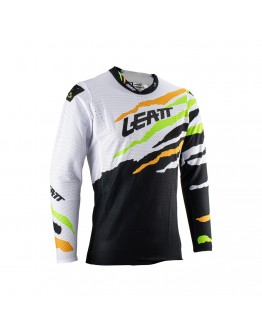 Tricou Leatt Moto 5.5 Ultraweld Jersey Citrus Tiger - Alb/Negru