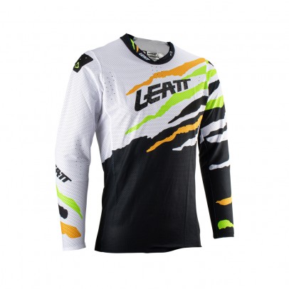 Tricou Leatt Moto 5.5 Ultraweld Jersey Citrus Tiger - Alb/Negru