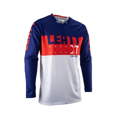 Tricou Leatt Moto 4.5 Lite Jersey Royal - Albastru/Alb/Rosu