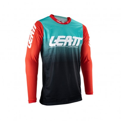 Tricou Leatt Moto 4.5 X-Flow Jersey Fuel - Negru/Albastru/Rosu