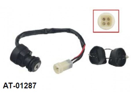 Contact pornire BRONCO (ignition switch) YAMAHA YFM 80 BADGER, YFA1 BREEZE '86-'94, YFM 100 CHAMP '87-'91, YFM 225 MOTO4 '86-'88, YFM 250/350 GRIZZLY/WARRIOR '89-'94, (OEM: 2FJ-82510-02-00, 2FJ-82510-09-00)