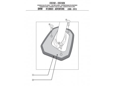 Extensie talpa cric lateral KAPPA - BMW R 1200GS ADVENTURE (06-13)