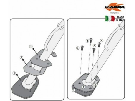 Extensie talpa cric lateral KAPPA - BMW F 650 GS / F 800 GS (08-17), F 800 GS Adventure (13-18)