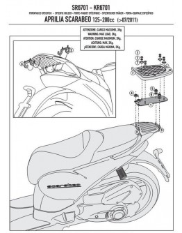 Suport pentru topcase KAPPA - APRILIA SCARABEO 125/200 (11-15) (placa nu este inclusa)