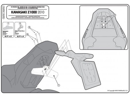 Kit montare suport lateral TK267 KAPPA - TK267