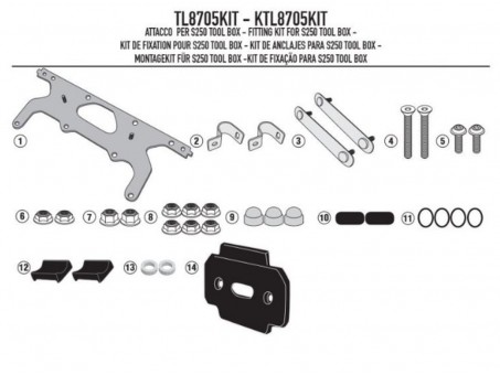 Suport trusa scule KAPPA - KS250 pentru cadru KLR6413, KL8703, KL8705, KLR4125