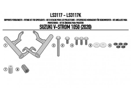 Suport montare proiectoare KAPPA - KS310 I KS322 SUZUKI V-Strom 1050 (20)