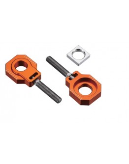 Intinzator roata spate ACCEL cu surub KTM SX/SXF/EXC 125-530 '08-'12, EXC/EXCF '08-'19 (diametru 20MM) culoare portocaliu set 2 bucati