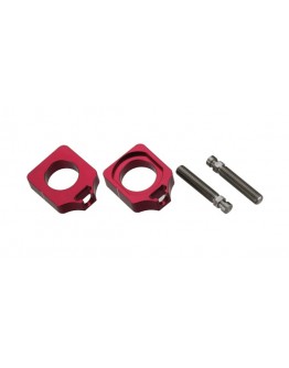 Intinzator roata spate ACCEL cu surub HONDA CRF 250/450R '09-'14 culoare rosu set 2 bucati