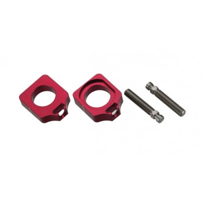 Intinzator roata spate ACCEL cu surub HONDA CRF 250/450R '09-'14 culoare rosu set 2 bucati