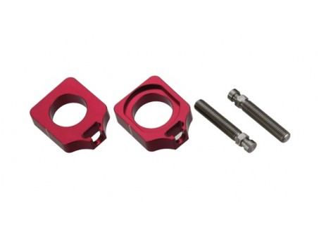 Intinzator roata spate ACCEL cu surub HONDA CRF 250/450R '09-'14 culoare rosu set 2 bucati