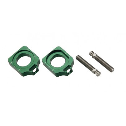 Intinzator roata spate ACCEL cu surub KAWASAKI KXF 250/450 '04-'14 culoare verde set 2 bucati