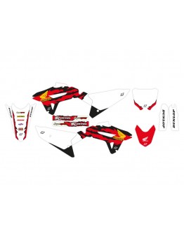 Kit grafic BLACKBIRD HONDA CRF 250R '22-'24, CRF 450R '21-'24 RETRO culoare Rosu Alb Negru