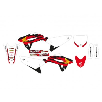 Kit grafic BLACKBIRD HONDA CRF 250R '22-'24, CRF 450R '21-'24 RETRO culoare Rosu Alb Negru