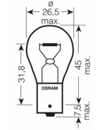 Bec OSRAM - 12V 21W BA15S P21W 1 buc.