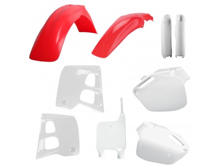 Kit plastice POLISPORT - (FULL KIT) HONDA CR 125 '91-'92; CR 250 '90-'91  - Rosu/Alb