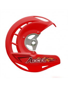 Protectie disc fata ACCEL HONDA CRF 250/450R,X '04-'14, CR 125/250 '04-'07 culoare rosu (FDG-01RD)