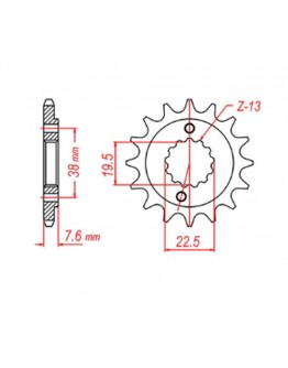 Pinion fata MTX - 2116 13 SUZUKI LTR 450 '06-'12, LTZ 400 '03-'13, RMX 450 '10-'13, KAWASAKI KFX 400, HYOSUNG TE 450 (JTF1401.13) (pas 520)