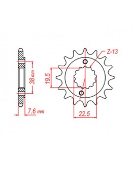 Pinion fata MTX - 2116 14 SUZUKI LTR 450 '06-'12, LTZ 400 '03-'13, RMX 450 '10-'13 (JTF1401.14) (pas 520)