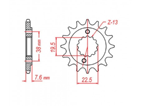 Pinion fata MTX - 2116 14 SUZUKI LTR 450 '06-'12, LTZ 400 '03-'13, RMX 450 '10-'13 (JTF1401.14) (pas 520)