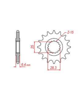 Pinion fata MTX - 2168 14 YAMAHA YFZ 450/YFM 700 RAPTOR '06-'19 (JTF1592.14) (pas 520)