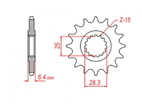 Pinion fata MTX - 2168 14 YAMAHA YFZ 450/YFM 700 RAPTOR '06-'19 (JTF1592.14) (pas 520)