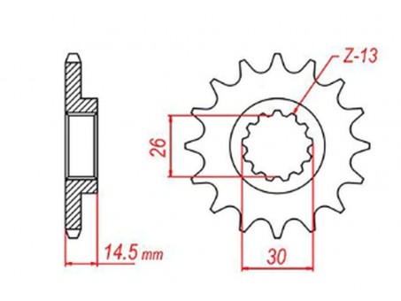 Pinion fata MTX - 340 13 HONDA CR 125 '87-'03 (JTF326.13) (pas 520)