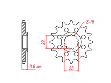 Pinion fata MTX - 1248 14 KTM SX/EXC '91-'22 (JTF1901.14) (pas 520)