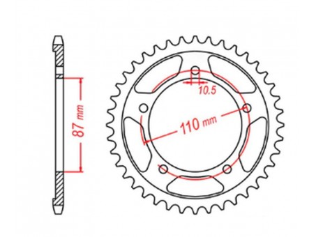 Pinion spate MTX - 795 39 SUZUKI GS 500 E/F '88-'10 (JTR823.39) (pas 520)